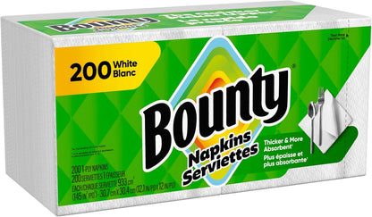 Bounty Paper Napkins, White, 200 Count, Packaging may vary