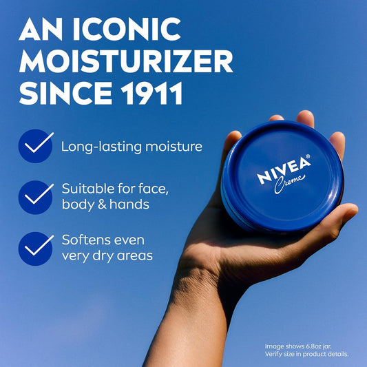NIVEA Creme Face, Hand and Body Moisturizer Cream, Rich Body Cream for Dry Skin with Provitamin B5, Fast-Absorbing and