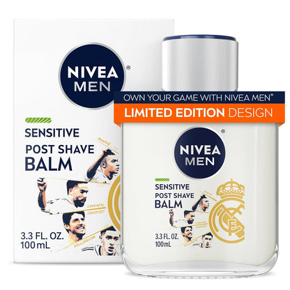 NIVEA MEN Real Madrid Limited Edition Design Sensitive Post Shave Balm, with VitaminPro Complex, Alcohol Free After Shave Balm for
