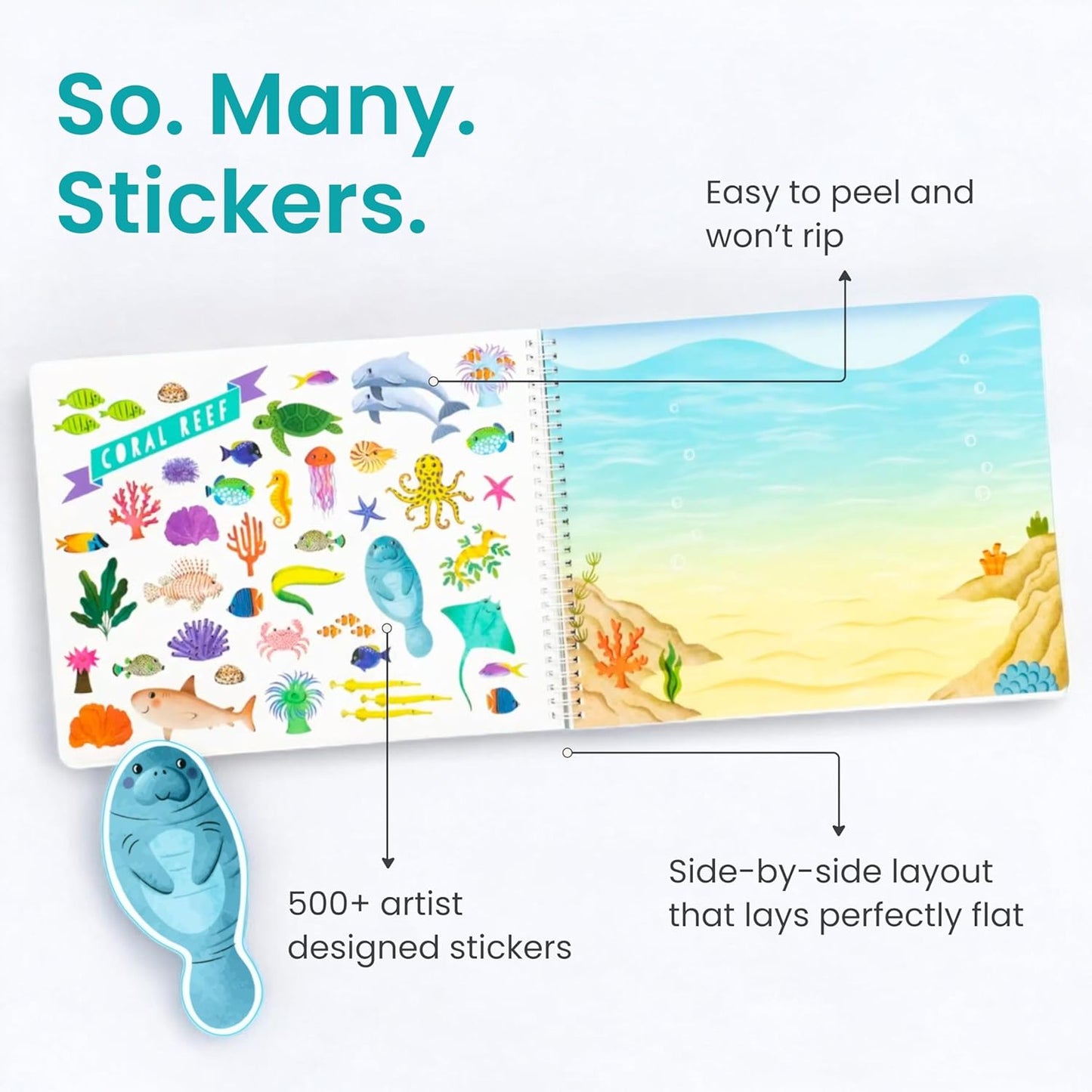 Animals Habitat 500+ Kids Sticker Book by Cupkin Toddler Airplane Travel Activity Coloring and Sticker Book, Road Trip