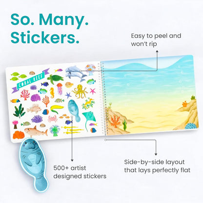 Animals Habitat 500+ Kids Sticker Book by Cupkin Toddler Airplane Travel Activity Coloring and Sticker Book, Road Trip