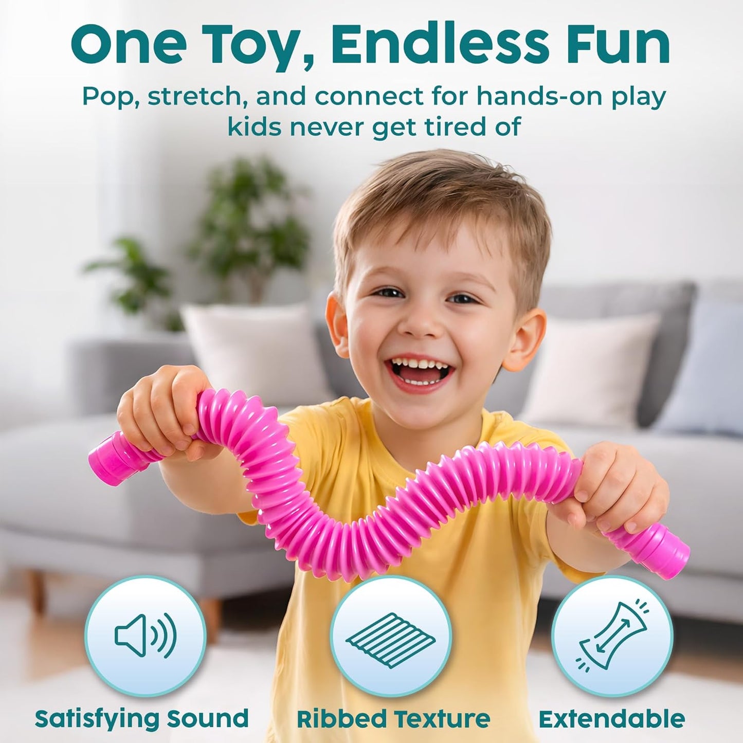 BUNMO Pop Tubes - Sensory Toys - Fidget Toys - Imaginative Play & Stimulating Creative Learning - Hours of Fun for Kids - Tons of Ways to Play -