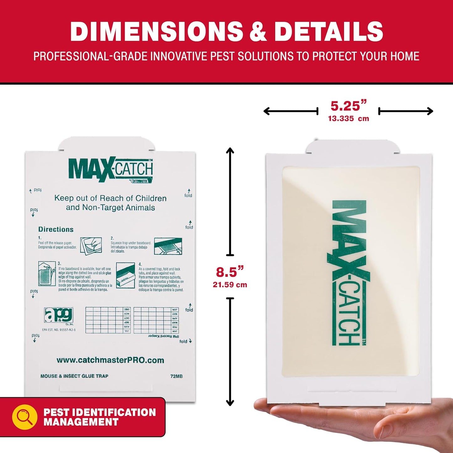 Catchmaster Max-Catch Mouse & Insect Glue Trap 36pk, Mouse Traps Indoor for Home, Sticky Pest Control Adhesive Tray for Catching