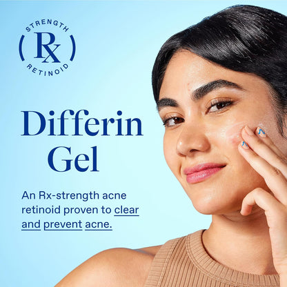 Differin Acne Treatment Gel, 90 Day Supply, Retinoid Treatment for Face with 0.1% Adapalene, Gentle Skin Care for Acne Prone Sensitive