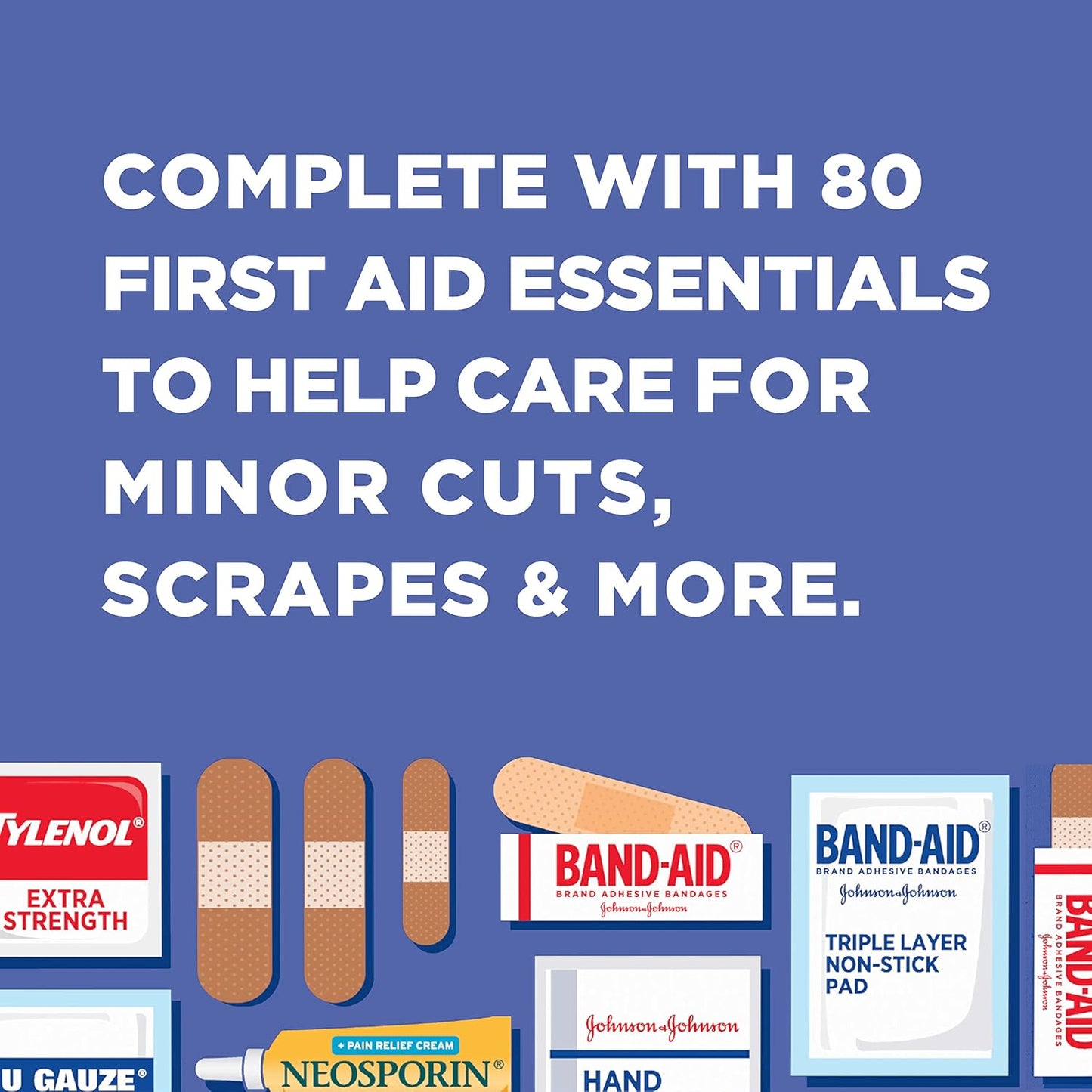 BAND-AID Brand Travel Ready Portable Emergency First Aid Kit for Minor Wound Care, Perfect for Home, Car