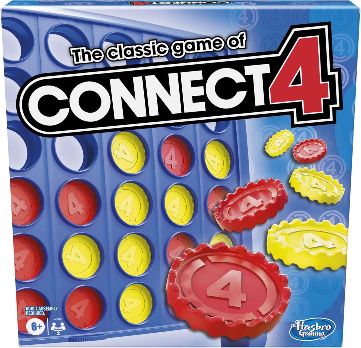 Hasbro Gaming Connect 4 Classic Grid, 4 in a Row Game, Strategy Board Games for Kids, 2 Players for Family and Kids, Easter Gifts for Boys and