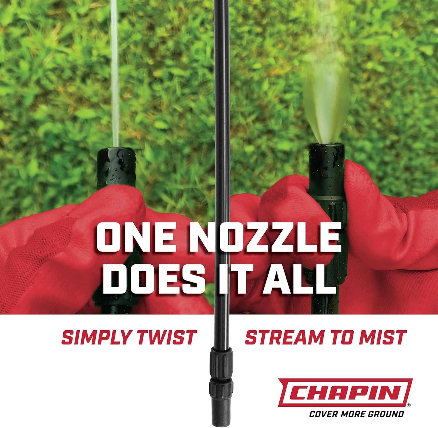 Chapin 20004 Pump Sprayer, 1-Gallon SureSpray Translucent Tank with an Easy Fill Funnel-Top Opening, Adjustable Cone Nozzle & 34" Long Reach