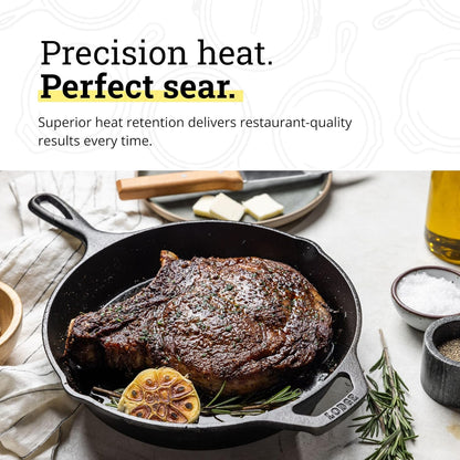 Lodge Seasoned Cast Iron Skillet - PFAS-Free, Non-Toxic Cookware - Use with an Oven, Stove