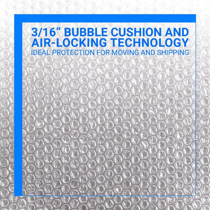 Bubble Cushioning Wrap Rolls, 3/16" x 12" x 72' ft Total [2 Rolls of 36 Feet] Perforated Every 12", 20 Fragile Stickers for Packaging