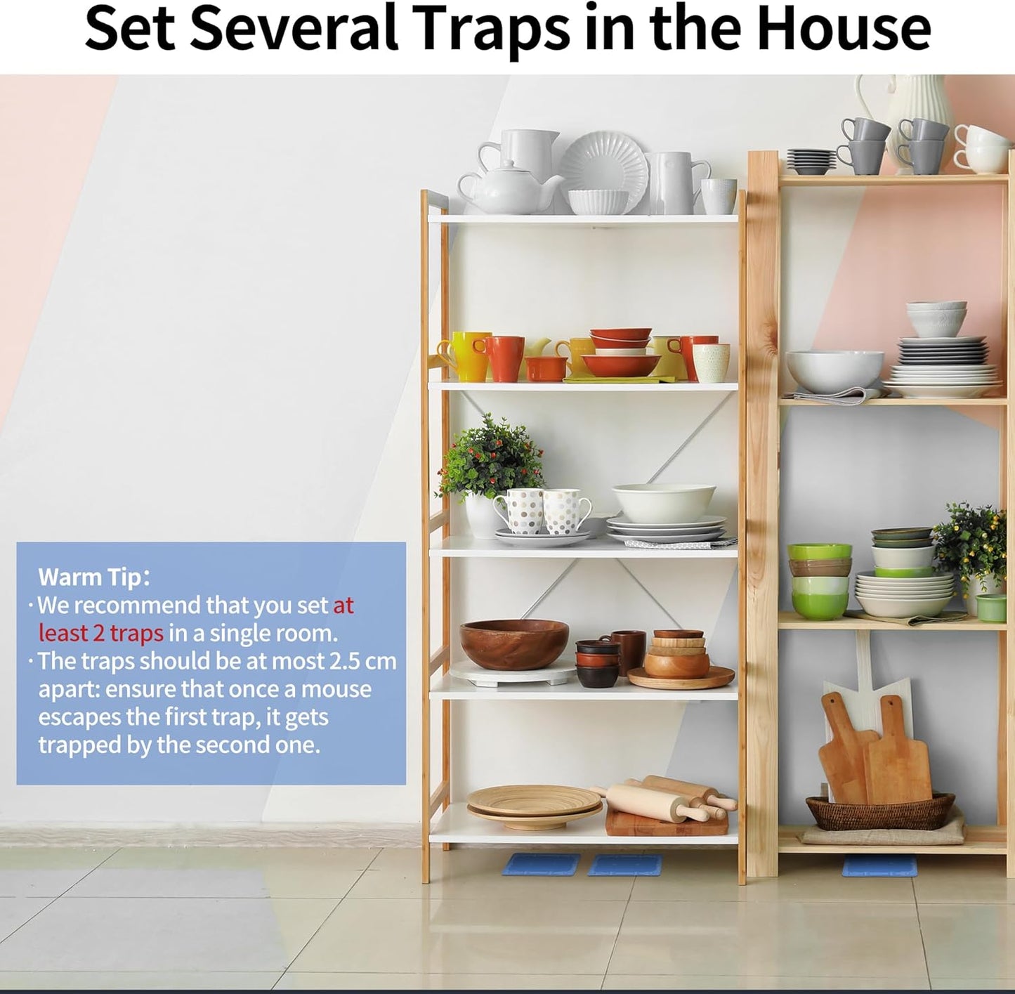 LULUCATCH Mouse & Insect Traps 12 Pack, Heavier Sticky Traps with Non-Toxic Glue for Small Mice & Insects. Sticky Mouse Traps Indoor, Easy to