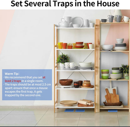LULUCATCH Mouse & Insect Traps 12 Pack, Heavier Sticky Traps with Non-Toxic Glue for Small Mice & Insects. Sticky Mouse Traps Indoor, Easy to