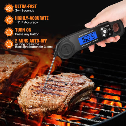 AMMZO Meat Thermometer Digital, Instant Read Food Thermometer for Cooking, Grilling, Baking, Frying & Candy