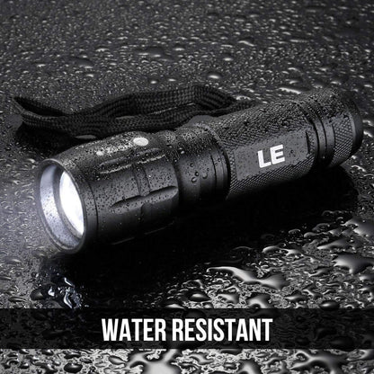 Lighting EVER LED Flashlights High Lumens, Small Flashlight, Waterproof, Adjustable Focus Flash Light for Outdoor, Emergency, AAA Batteries