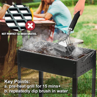 Grill Brush and Scraper Bristle Free Safe BBQ Brush for Grill 18'' Stainless Grill Grate Cleaner - Safe Grill Accessories for Porcelain/Weber