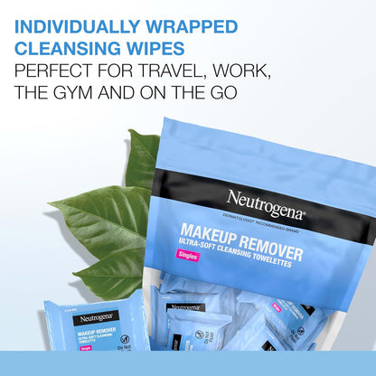 Neutrogena Makeup Remover Wipes, Daily Single Face Cleansing Towelettes, Makeup Removing Cleansing Wipes Removes Dirt &