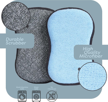 Multi-Purpose Sponges Kitchen by Scrub-it - Non-Scratch Microfiber sponges for