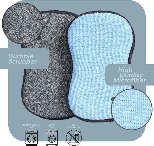 Multi-Purpose Sponges Kitchen by Scrub-it - Non-Scratch Microfiber sponges for