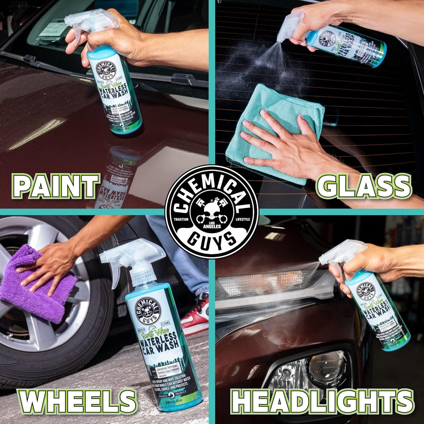 Chemical Guys Swift Wipe Sprayable Waterless Car Wash Spray - Spray and Wipe to Safely Clean and Shine Cars, Trucks, Motorcycles, RV &