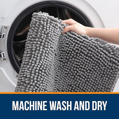 OLANLY Bathroom Rugs 30x20, Extra Soft Absorbent Chenille Bath Rugs, Rubber Backing Quick Dry, Machine Washable Bath Mats for Bathroom