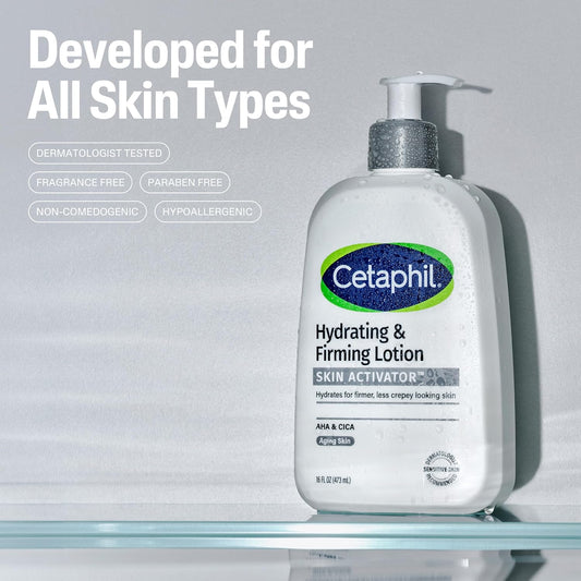Cetaphil Skin Activator Hydrating & Firming Body Lotion 16oz, Mandelic Acid (AHA) and Centella Asiatica (CICA) Body