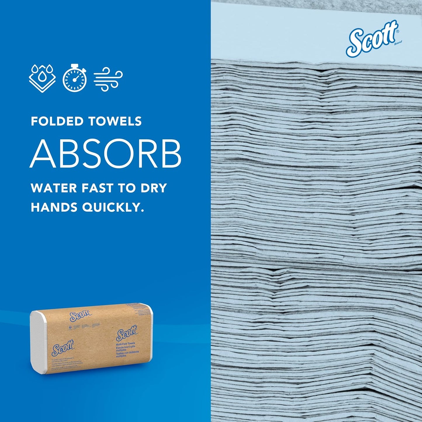 Scott Professional Universal Multifold Paper Towels, Bulk (01840), Absorbency Pockets, 9.2" x 9.4" sheets, Standard Tier