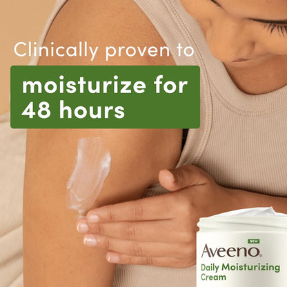 Aveeno Daily Moisturizing Cream with Prebiotic Oat & Shea Butter for Body, Face & Hands Moisturizer Cream, Hydrates Normal to Dry, Sensitive