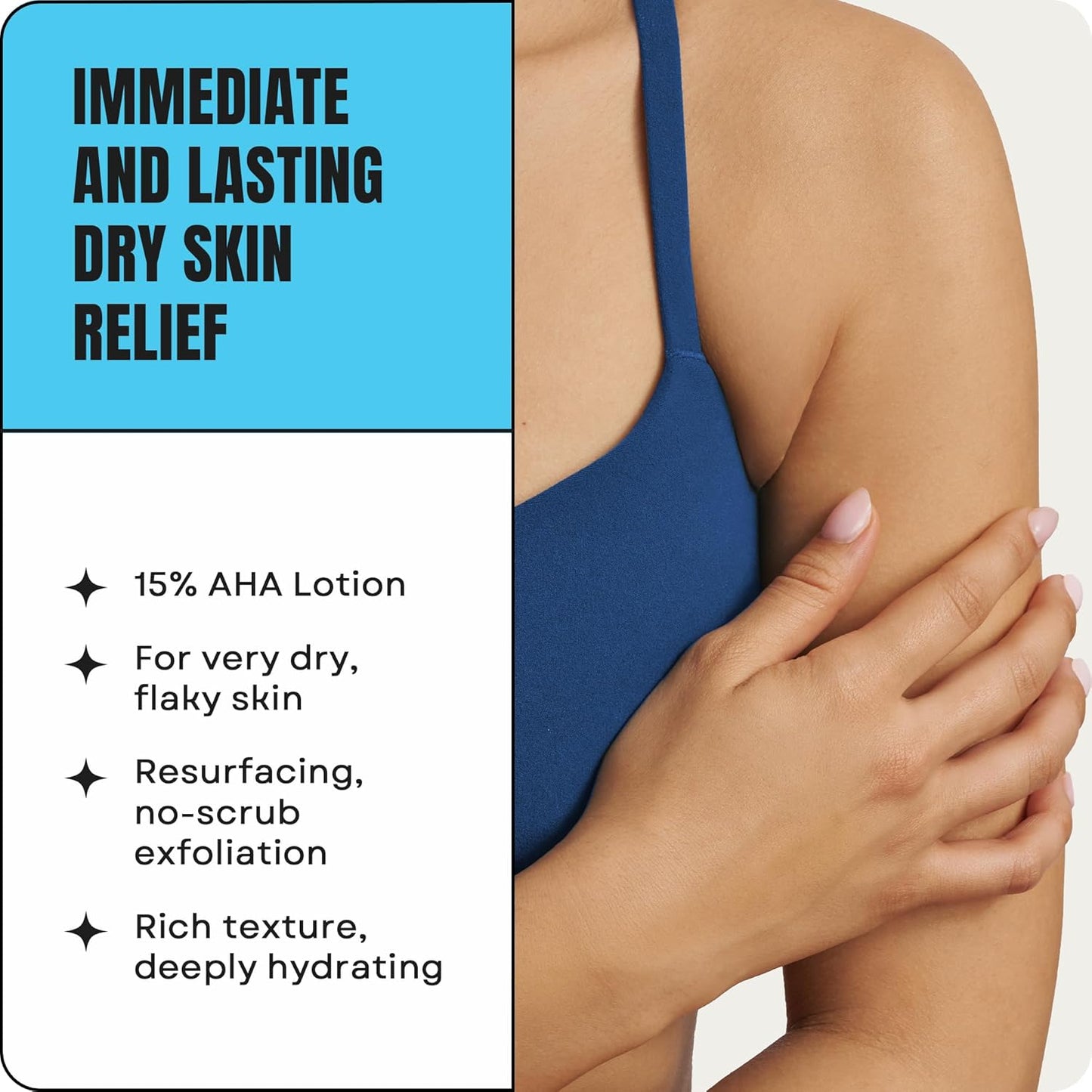 AmLactin Intensive Healing - Therapeutic Body Cream for Extremely Dry Skin - No-Scrub Exfoliator and Body Moisturizer Cream with 15% Lactic Acid AHA
