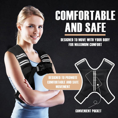NATURELUX Weighted Vest Men or Women - 5/10/15/20/25/30lbs Weights with Reflective
