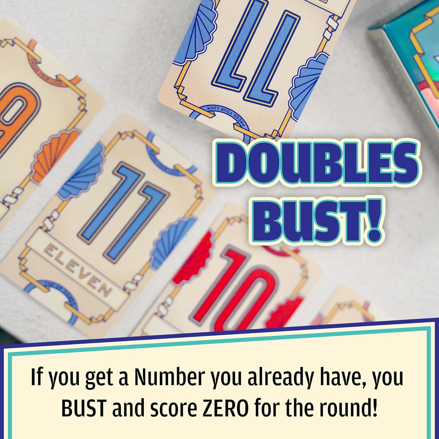 USAOPOLY Flip 7, The Ultimate Blend of Press Your Luck & Strategy, Fast-Paced Addictive Card Game,Quick to Learn & Easy to