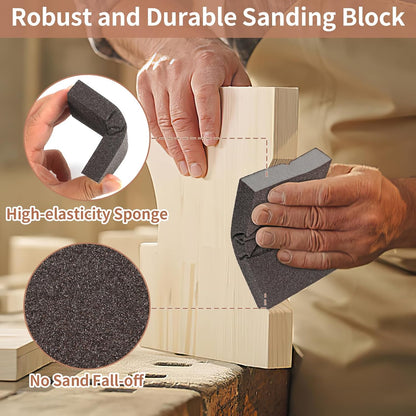 8 Pack Sanding Sponge, Sanding Blocks 60/80/120/220 Grit Assortment, Sand Paper for Wood Furniture, Sander