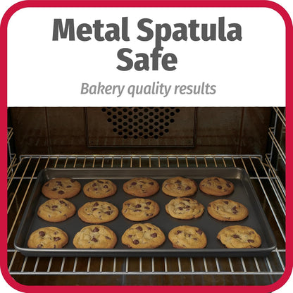 GoodCook Everyday Nonstick Baking Sheet Set, 3 Pack Includes One Small, Medium & Large Pan Carbon Steel Construction Cookie Sheet Bakeware Set, Gray