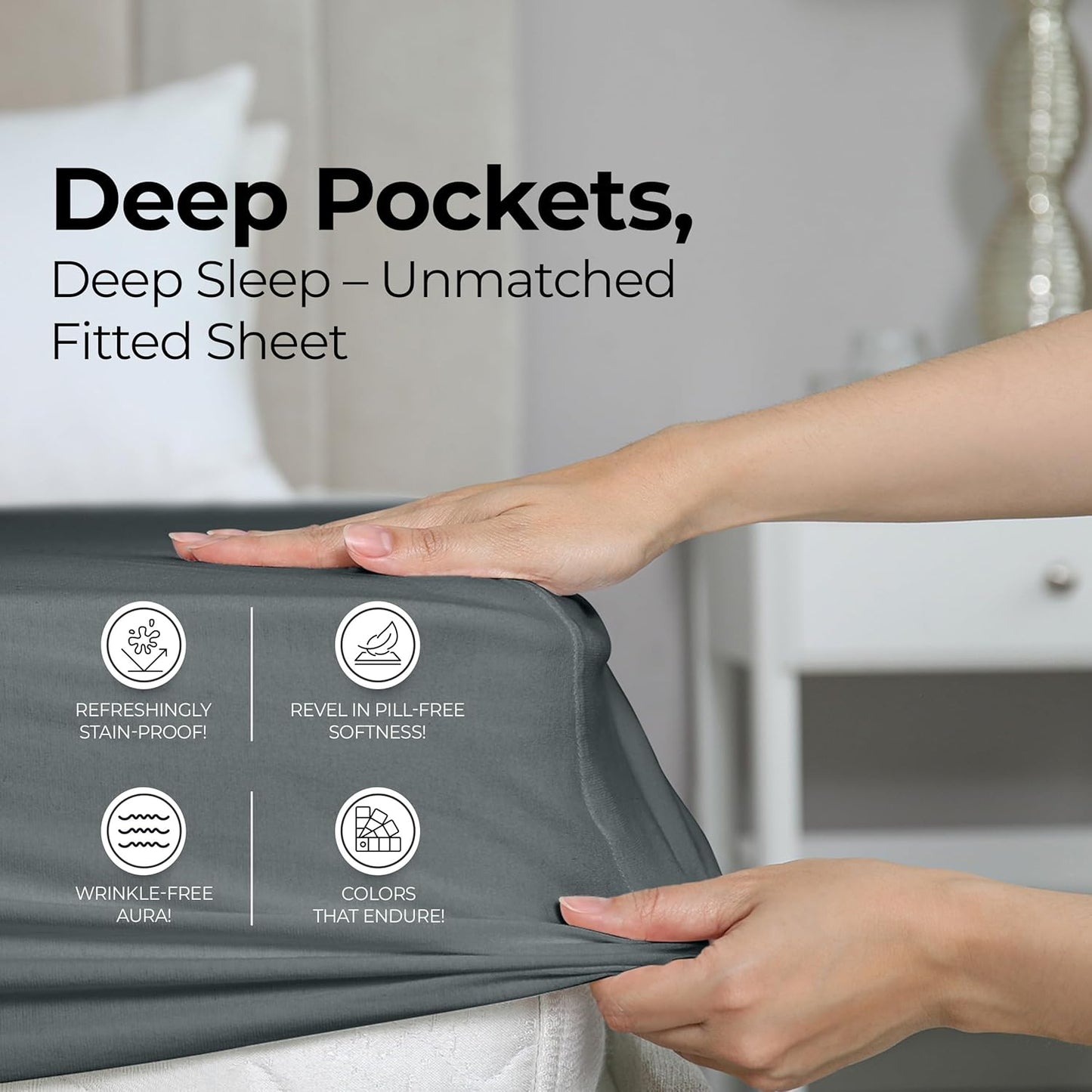 Utopia Bedding Queen Fitted Sheet - Bottom Sheet - Deep Pocket - Soft Microfiber - Shrinkage and Fade Resistant - Easy Care -1 Fitted Sheet Only