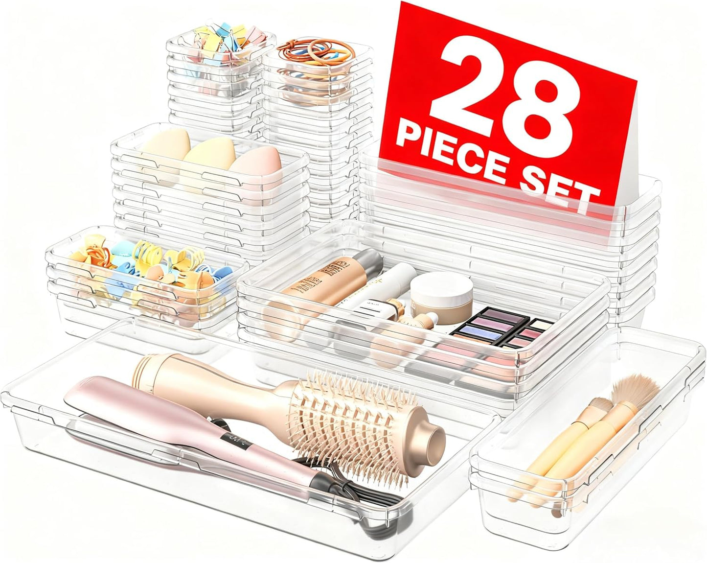 A-LuGei Military Grade Drawer Organizer, Makeup organizer, Holds 177 Items Bathroom Organizers and Storage, Organization and