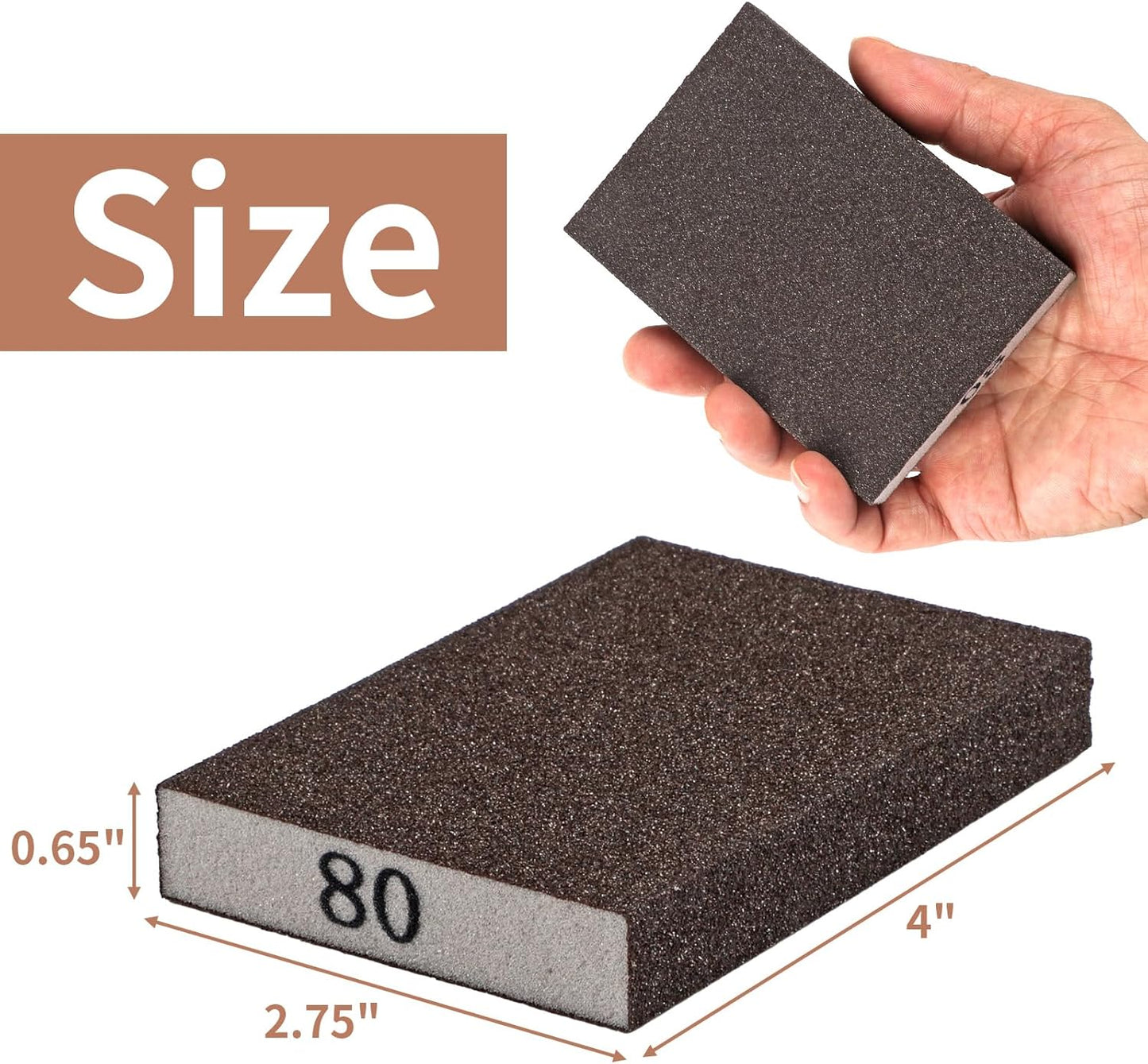 8 Pack Sanding Sponge, Sanding Blocks 60/80/120/220 Grit Assortment, Sand Paper for Wood Furniture, Sander