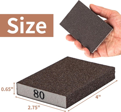 8 Pack Sanding Sponge, Sanding Blocks 60/80/120/220 Grit Assortment, Sand Paper for Wood Furniture, Sander