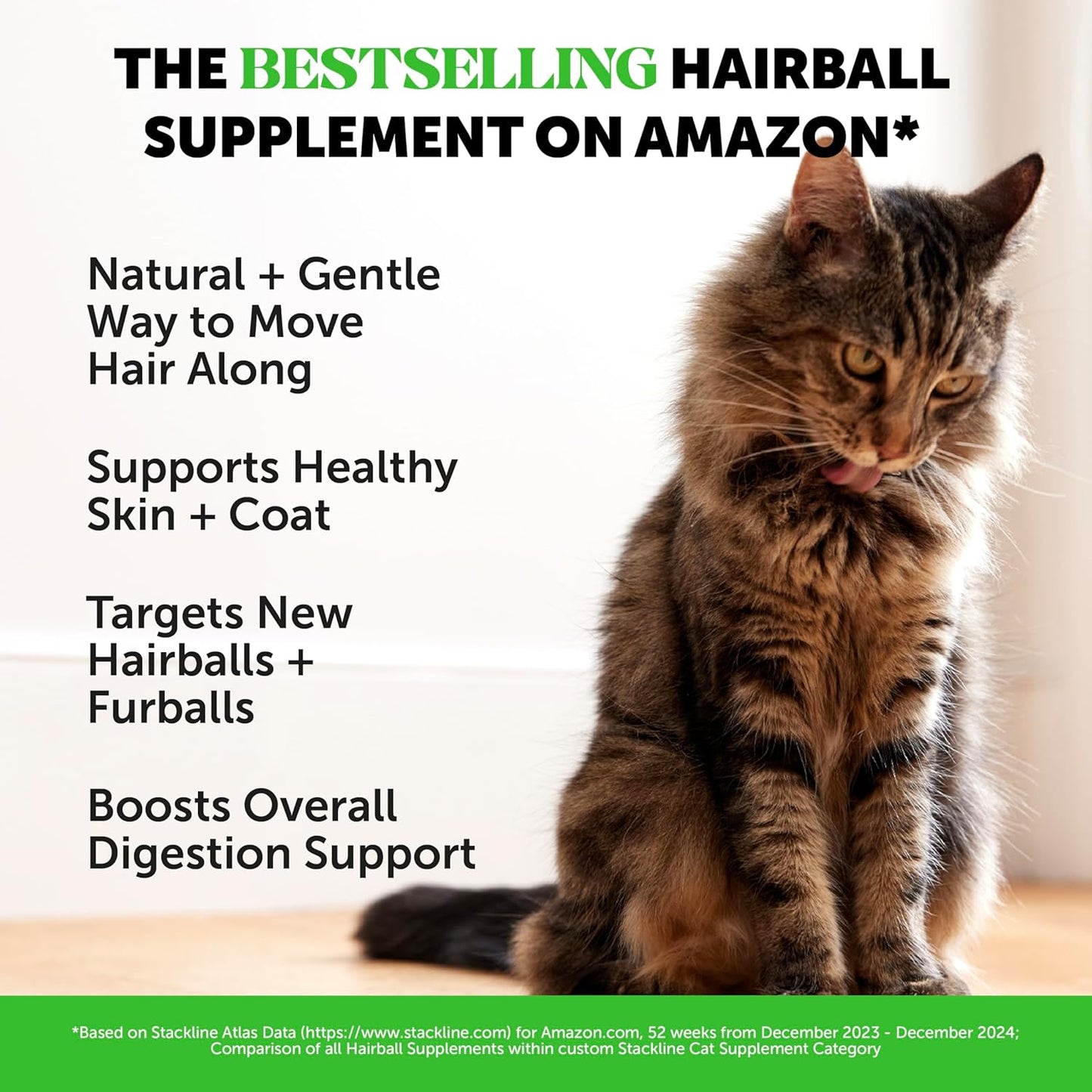 Cat Hairball Support Crunchy & Creamy Chews, Hairball Remedy Treats, Cat Furball Treatment, Supports Skin & Coat, Vitamins for