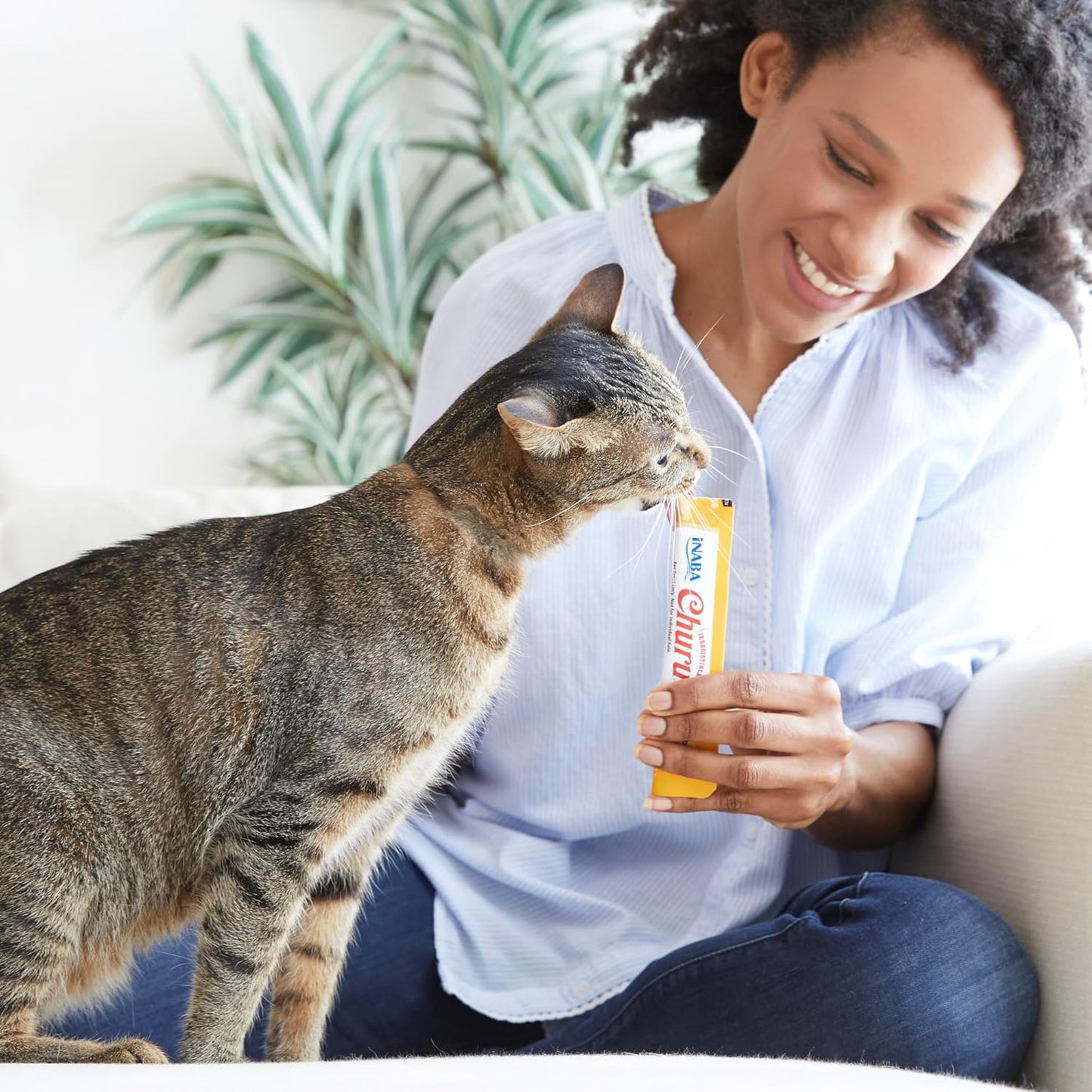 INABA Churu Cat Treats, Grain-Free, Lickable, Squeezable Creamy Pure Cat Treat/Topper with Vitamin E & Taurine, 0.5 Ounces Each Tube, 50