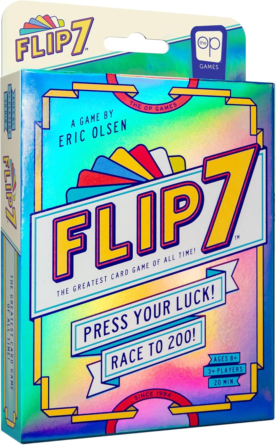 USAOPOLY Flip 7, The Ultimate Blend of Press Your Luck & Strategy, Fast-Paced Addictive Card Game,Quick to Learn & Easy to