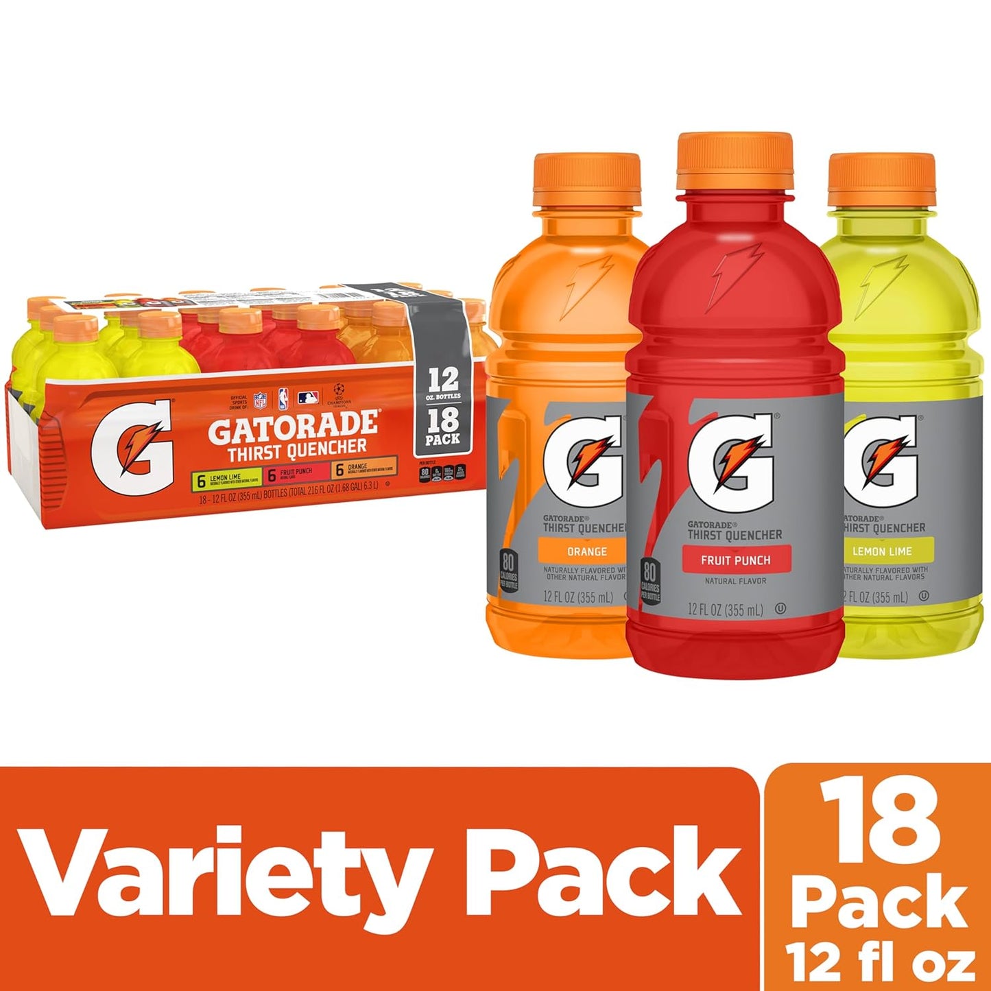 Gatorade Thirst Quencher Sports Drink, Variety Pack, 12 Fl Oz (8)