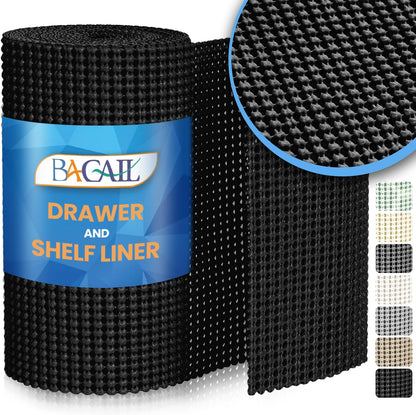 BAGAIL Drawer and Shelf Liner, 12 in X 10 Ft Non-Adhesive Shelf Liners for Kitchen Cabinets, Thick Strong Grip Liners for Desk