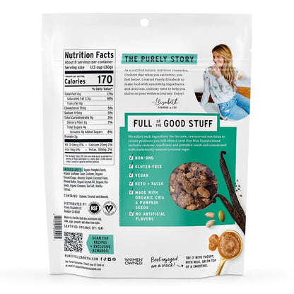 Purely Elizabeth, Granola Vanilla Almond Butter MCT Grain Free, 8 Ounce