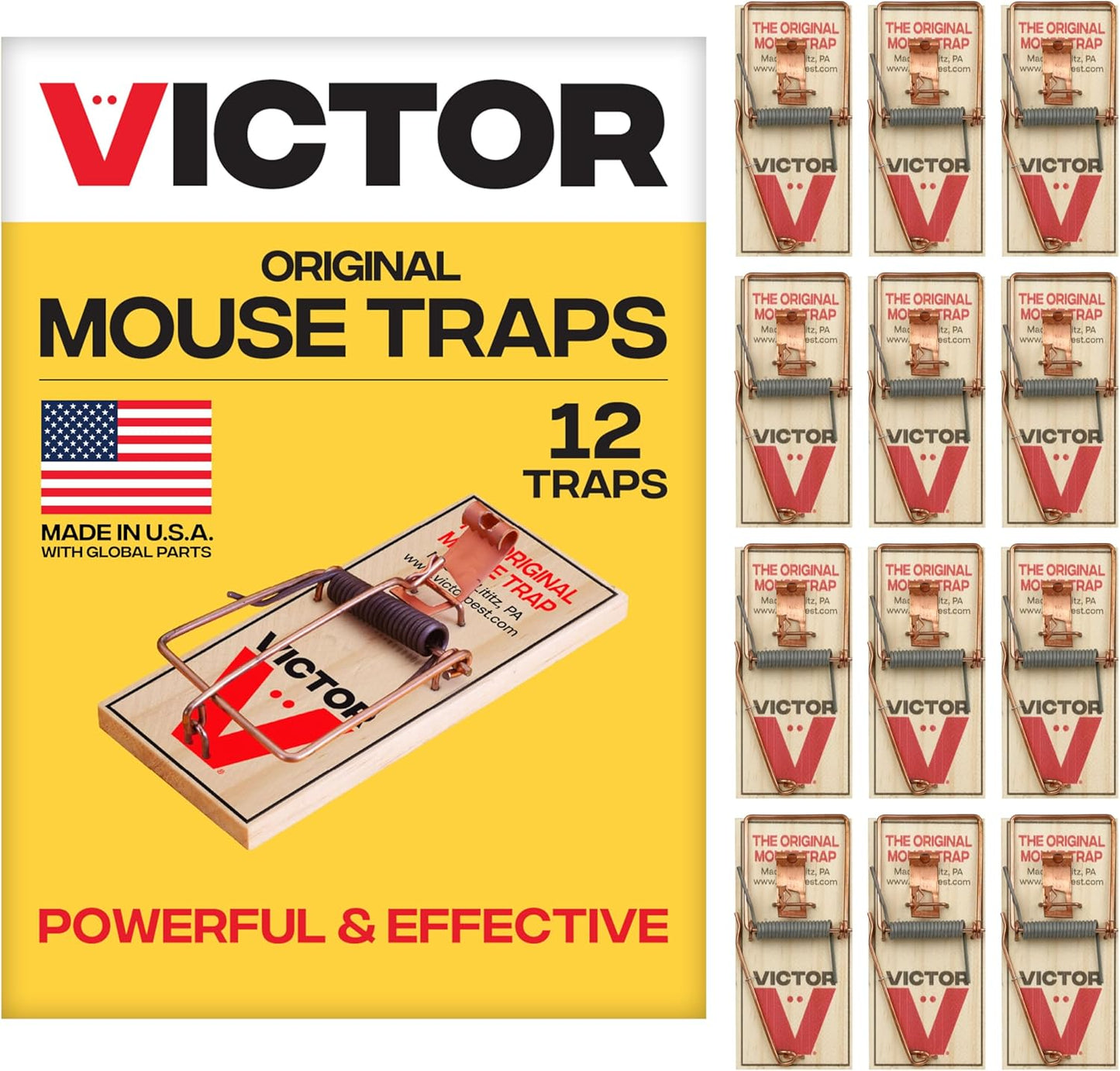 Victor Mouse Traps M150-12, Metal Pedal, Sustainably Sourced FSC Wood, Wooden Mouse Traps -2