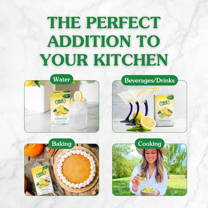 True Lemon 100ct - Water Enhancer - Bulk Dispenser - 0 Calorie Drink Mix Packets For Water - Sugar Free Lemon Flavoring Powder Packets