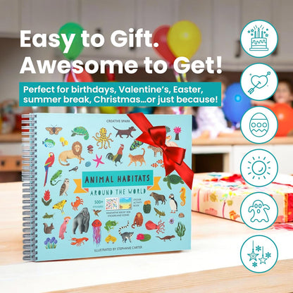 Animals Habitat 500+ Kids Sticker Book by Cupkin Toddler Airplane Travel Activity Coloring and Sticker Book, Road Trip