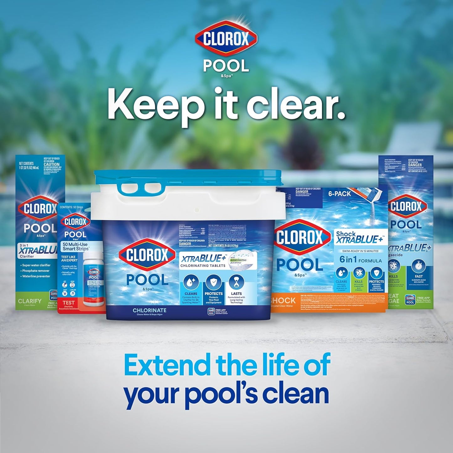 Clorox Pool&Spa Shock XTRABLUE Plus, Kills Bacteria & Algae in Swimming Pools, Swim-Ready in 15 Minutes, (12-Pack), Granular