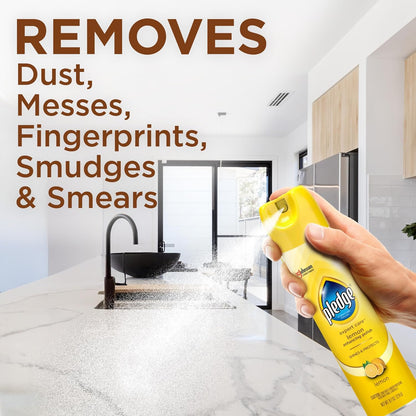 Pledge Enhancing Polish Spray, Wood Furniture & Stainless Steel Polish, Remove Dust and Fingerprints, Fast Shine and