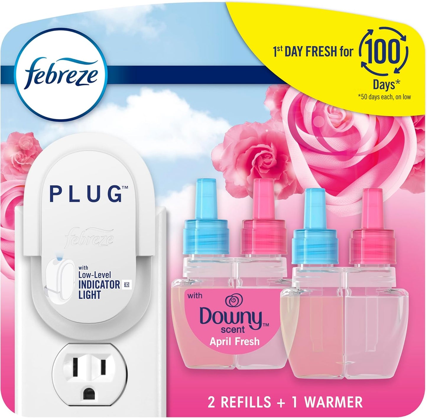 Febreze Plug-In Air Freshener, Odor-Fighting Scented Oil Starter Kit, Air Fresheners for Home and Bathroom and Kitchen, Long Lasting for Strong