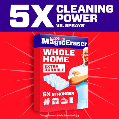 Mr. Clean Magic Eraser Sponge, All Purpose Cleaner, Cleaning Scrubber, Wall, Sneaker, Kitchen, Bathroom, Shower Cleaning Supplies, Melamine
