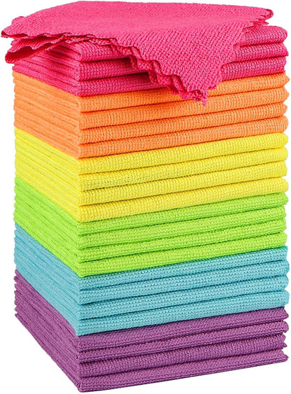 Orighty Microfiber Cleaning Cloth, 24 Pack Highly Absorbent Cleaning Rags, Household Cleaning