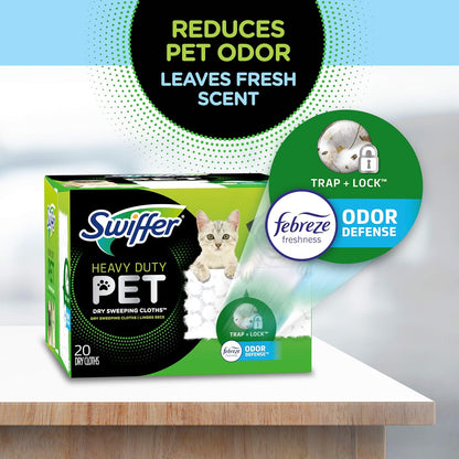 Sweep + Mop, Dry Pads Refill, Floor Cleaner for Dirt, Dust, Hair, Cleaning Cloths for Mopping Home, Bathroom